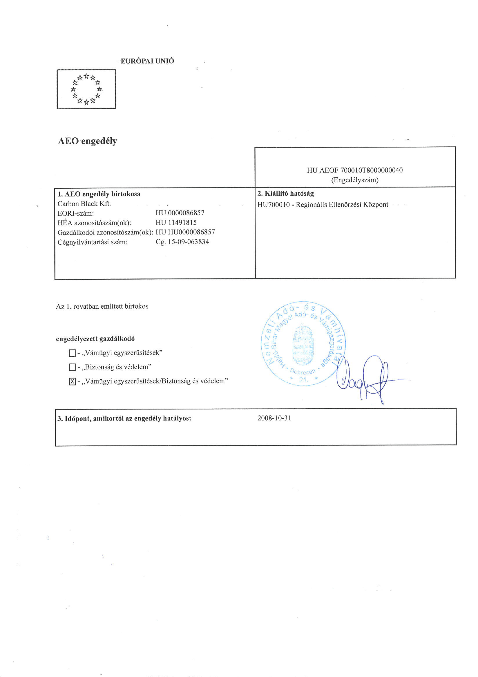 AEO engedély